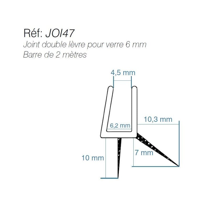 Koobon® Joint de douche 2 x 80 cm pour portes en verre de 4 mm, 5