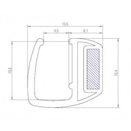 JOINT AIMANT PORTE PIVOTANTE SUPRA SS SEUIL BLANCHE